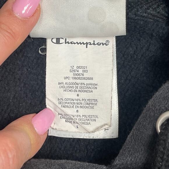 Champion x Cobra Kai Collab Pullover Hoodie No Mercy L Reverse Weave Sun Faded - Picture 10 of 10